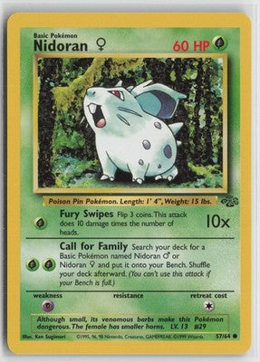 Nidoran F 57/64 Common Jungle Pokemon NM