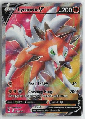 Lycanroc V 187/203 Ultra Rare Evolving Skies Pokemon NM