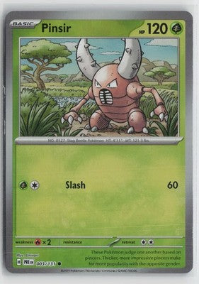 Pinsir 003/131 Master Ball Prismatic Evolutions Pokemon NM