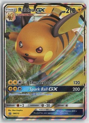 Raichu GX - SM213 Holo Promo Sun & Moon Promo Pokemon NM
