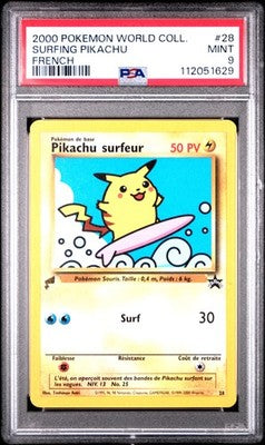 Surfing Pikachu 28 French Pikachu World Collection Pokemon PSA 9
