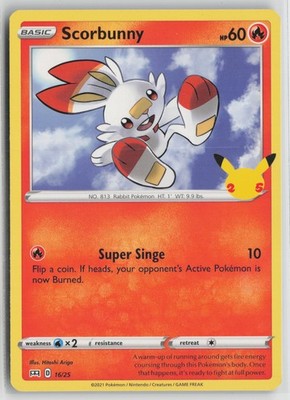 Scorbunny - 16/25 Promo McDonald's 25th Anniversary Promos 016/025 NM