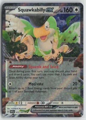 Squawkabilly ex 075/091 Double Rare Paldean Fates Pokemon NM