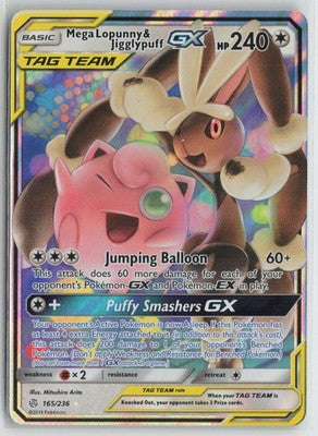 Mega Lopunny & Jigglypuff GX 165/236 Holo Rare GX Cosmic Eclipse Pokemon NM
