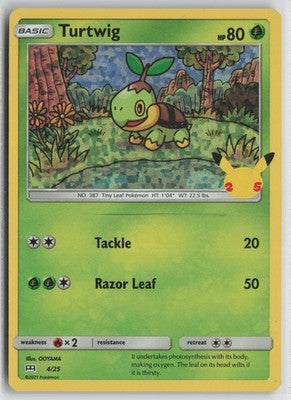 Turtwig - 4/25 Promo McDonald's 25th Anniversary Promos 004/025 NM