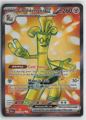 Gholdengo ex 231/182 Ultra Rare Paradox Rift Pokemon NM