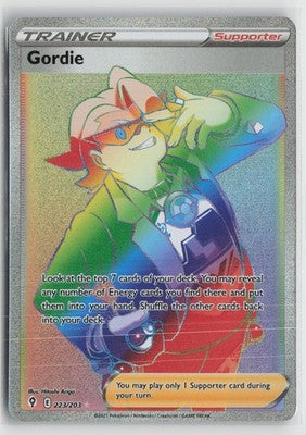 Gordie 223/203 Rainbow Rare Evolving Skies Pokemon NM