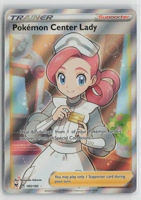 Pokemon Center Lady 185/185 Ultra Rare Vivid Voltage Pokemon NM