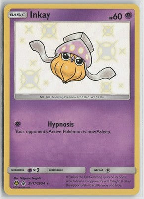 Inkay Shiny Holo Rare Hidden Fates: Shiny Vault SV17/SV94 NM