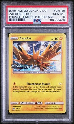 Zapdos Holo SM159/181 Team Up Prerelease Sm Black Star Promo Pokemon PSA 10