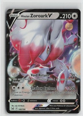 Hisuian Zoroark V 146/196 Holo V Rare Lost Origin Pokemon NM