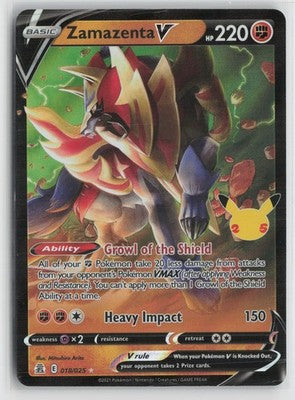 Zamazenta V Ultra Rare Celebrations 018/025 NM