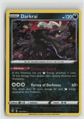 Darkrai 105/189 Holo Rare Darkness Ablaze Pokemon NM
