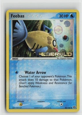 Feebas 50/106 Reverse Holo Stamp Emerald Pokemon LP