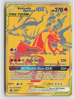 Reshiram & Charizard GX - SM247 Holo Promo Sun & Moon Promo Pokemon NM