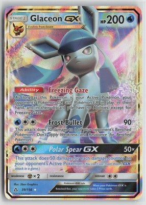 Glaceon GX 39/156 Holo GX Rare Ultra Prism Pokemon NM