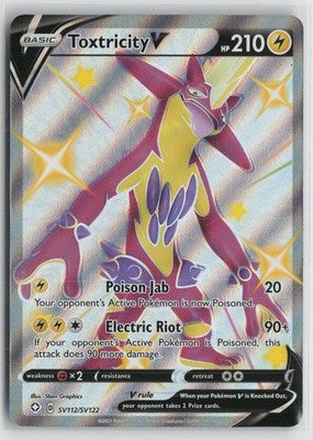 Toxtricity V SV112/SV122 Holo Rare V Shining Fates Shiny Vault Pokemon NM