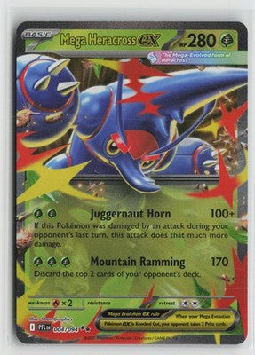 Mega Heracross ex 004/094 Double Rare Phantasmal Flames Pokemon NM