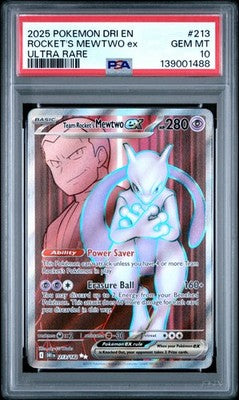 Team Rocket's Mewtwo EX 213/182 Ultra Rare Dri En-Destined Rivals Pokemon PSA 10