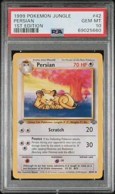 Persian 42/64 1st Edition Jungle Pokemon PSA 10