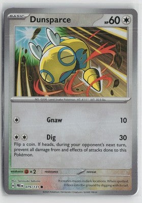 Dunsparce 079/131 Master Ball Prismatic Evolutions Pokemon NM