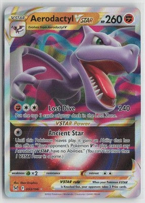 Aerodactyl VSTAR 093/196 Holo VSTAR Rare Lost Origin Pokemon NM