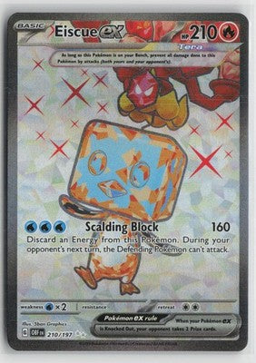 Eiscue ex 210/197 Ultra Rare Obsidian Flames Pokemon NM