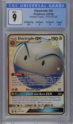 Electrode Gx SV57/SV94 Shiny Vault Holo Hidden Fates Pokemon CGC 9 Mint