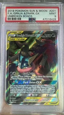 Greninja & Zoroark Gx 201/214 Unbroken Bonds Pokemon PSA 9