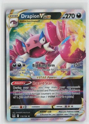 Drapion VSTAR 119/196 Holo VSTAR Rare Lost Origin Pokemon NM