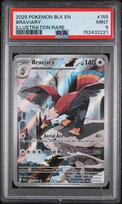 Braviary 155/086 Illustration Rare Black Bolt Pokemon PSA 9