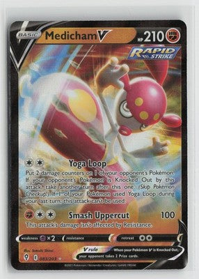 Medicham V 083/203 Holo V Rare Evolving Skies Pokemon NM