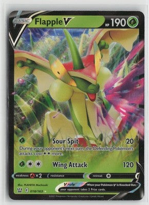 Flapple V 018/163 Holo Rare V Battle Styles Pokemon NM