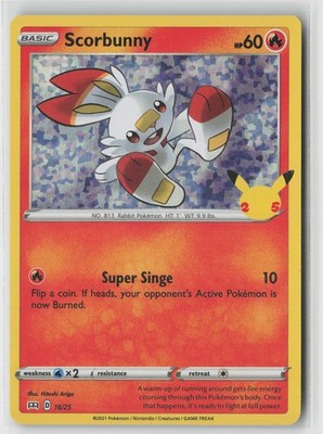 Scorbunny - 16/25 Promo McDonald's 25th Anniversary Promos 016/025 NM