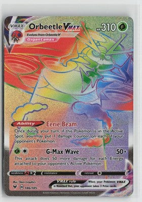 Orbeetle VMAX 186/185 Rainbow Rare Vivid Voltage Pokemon NM