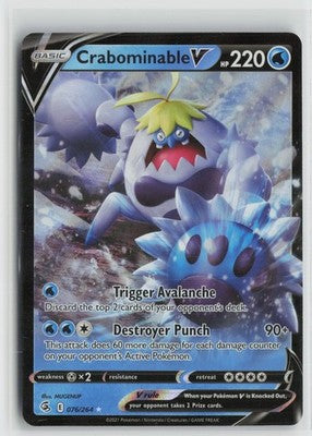 Crabominable V 076/264 Holo Rare V Fusion Strike Pokemon NM