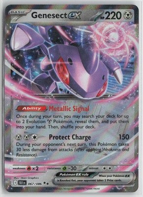 Genesect ex 067/086 Holo Double Rare Black Bolt Pokemon NM