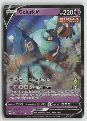Golurk V 070/203 Holo V Rare Evolving Skies Pokemon NM
