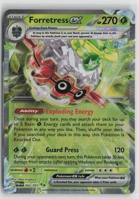 Forretress ex 002/091 Double Rare Paldean Fates Pokemon NM