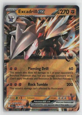 Excadrill ex 046/086 Holo Double Rare Black Bolt Pokemon NM