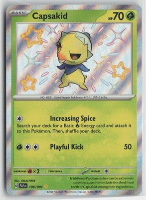 Capsakid Shiny Rare SV: Paldean Fates 106/091 NM