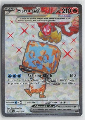 Eiscue ex 210/197 Ultra Rare Obsidian Flames Pokemon NM