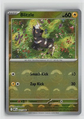 Poke Ball Blitzle 031/086 Common White Flare Pokemon NM
