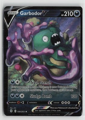 Garbodor V 100/203 Holo V Rare Evolving Skies Pokemon NM