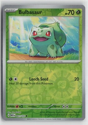 Bulbasaur 001/165 Common 151 Pokemon NM