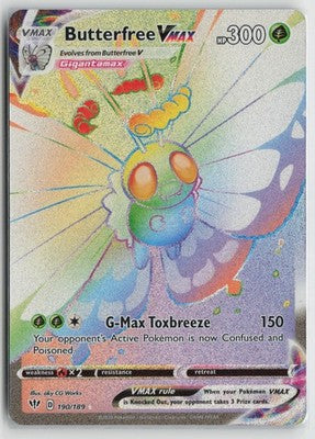 Butterfree VMAX 190/189 Rainbow Rare Darkness Ablaze Pokemon NM