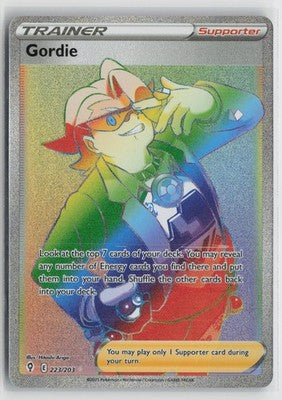 Gordie 223/203 Rainbow Rare Evolving Skies Pokemon NM