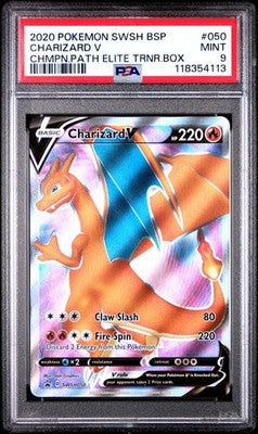 Charizard V 050/073 Champion's Path Elite Trainer Box Pokemon PSA 9