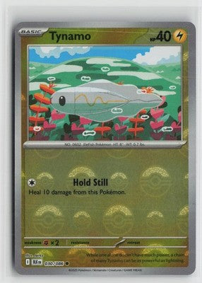 Poke Ball Tynamo 030/086 Common Black Bolt Pokemon NM