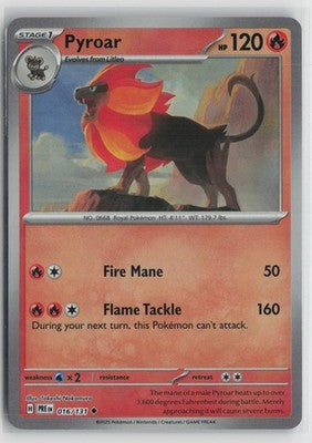 Pyroar (Master Ball Pattern) Uncommon SV: Prismatic Evolutions 016/131 NM